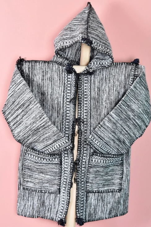 Grey Handmade sheep wool coat | Kachabia