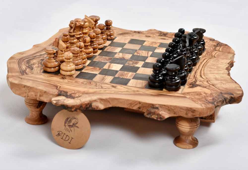 Table d'échecs de luxe Live Edges de taille moyenne