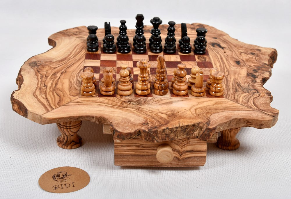 Petite table d'échecs de luxe Live Edges