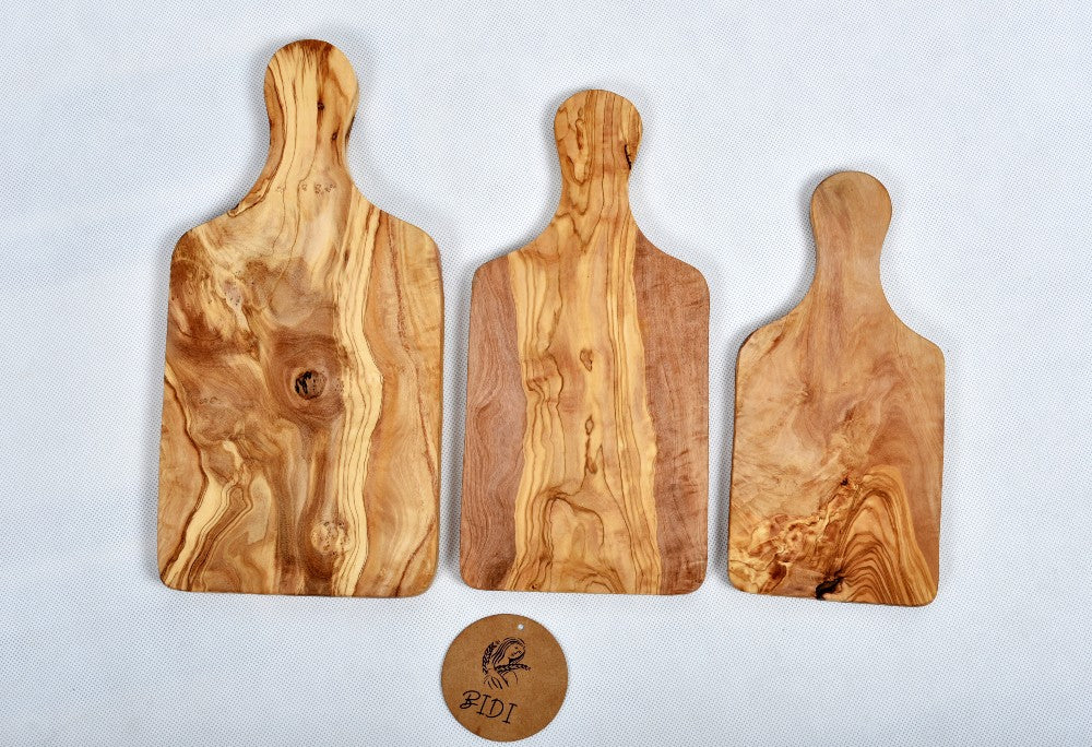 Olive Wood Set of 3 Charcuterie cutting board with handle tinast canada